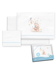 Triptico Coche Franela  Mod Elefante Bco/Azul