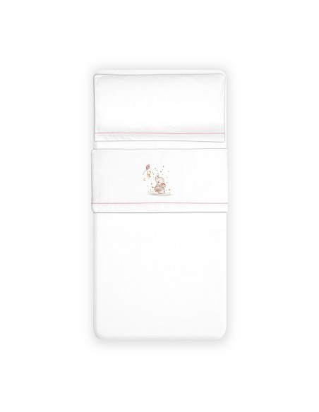 Triptico Coche Franela  Mod Elefante Bco/Rosa