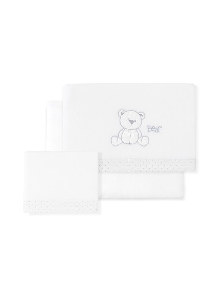 Triptico Coche Coralina Mod. Oso Lazo Bco/Gris