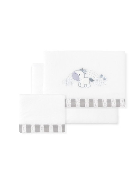 Triptico Coche Coralina Mod. Unicornio Nube Bco/Gris