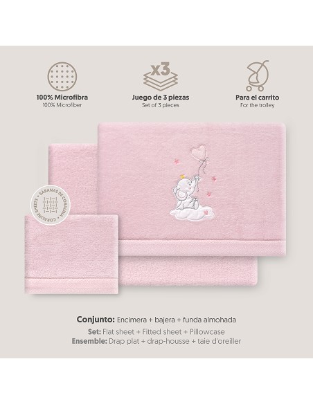 Triptico Coche Coralina Elefante Globo Corazon Rosa