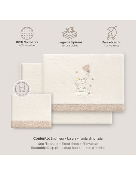 Triptico Coche Coralina Elefante Globo Corazon Beig
