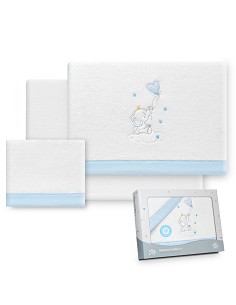 Triptico Coche Coralina Elefante Globo Corazon Bco/Azul