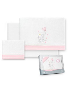 Triptico Coche Coralina Elefante Globo Corazon Bco/Rosa