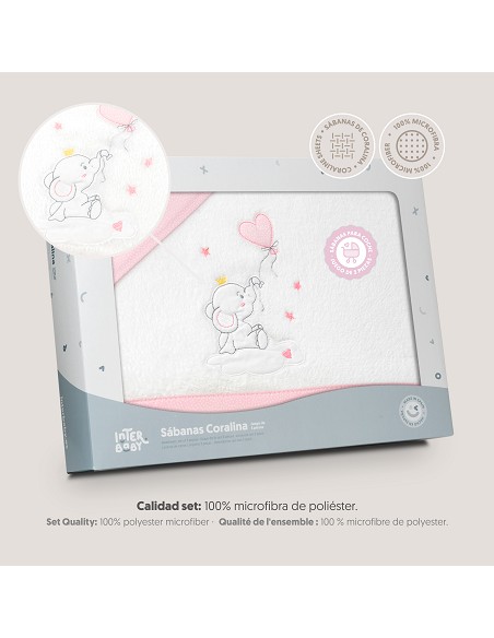 Triptico Coche Coralina Elefante Globo Corazon Bco/Rosa