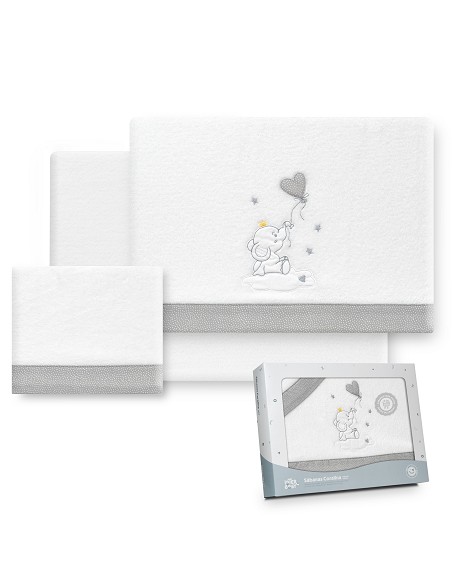 Triptico Coche Coralina Elefante Globo Corazon Bco/Gris