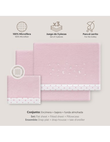 Triptico Coche Coralina Estrellas Luna Rosa