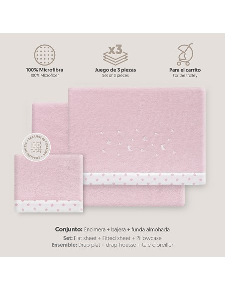 Triptico Coche Coralina Estrellas Luna Rosa