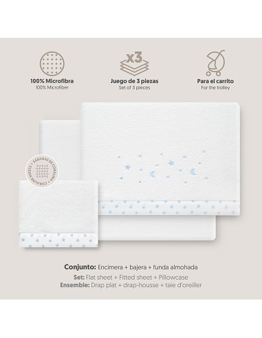 Triptico Coche Coralina Estrellas Luna Bco/Azul