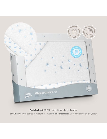 Triptico Coche Coralina Estrellas Luna Bco/Azul