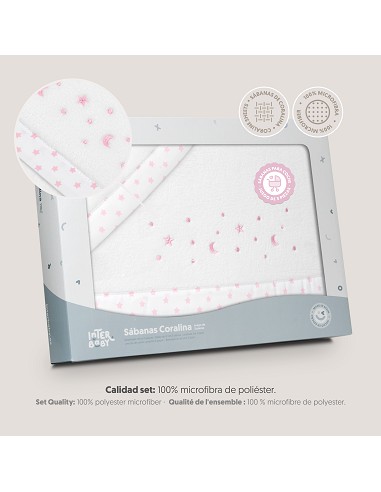 Triptico Coche Coralina Estrellas Luna Bco/Rosa