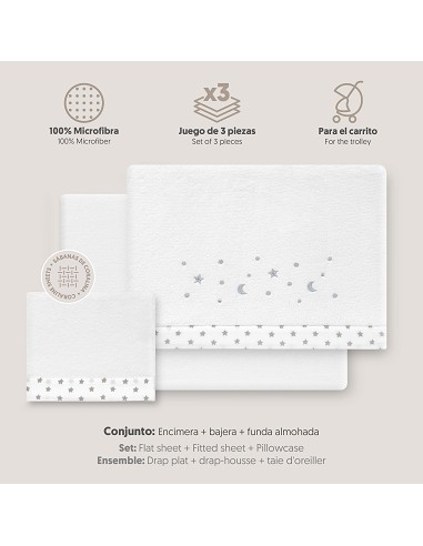 Triptico Coche Coralina Estrellas Luna Bco/Gris