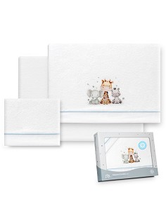 Triptico Coche Coralina Estampado Jirafa Elefante Bco/Azul