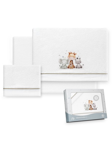 Triptico Coche Coralina Estampado Jirafa Elefante Bco/Verde