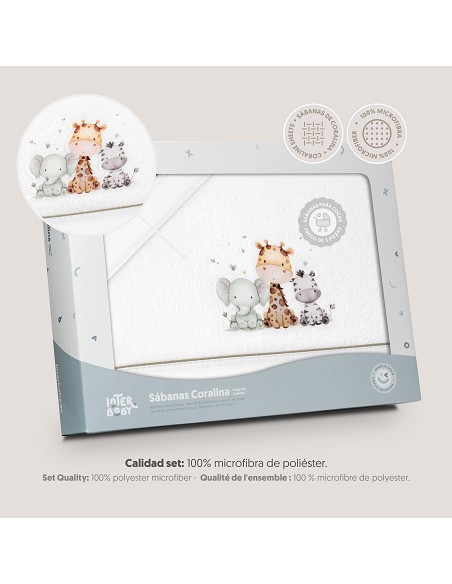 Triptico Coche Coralina Estampado Jirafa Elefante Bco/Verde