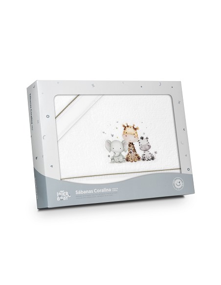 Triptico Coche Coralina Estampado Jirafa Elefante Bco/Beig