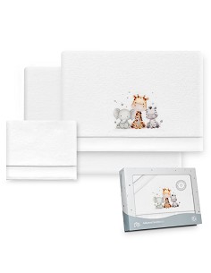 Triptico Coche Coralina Estampado Jirafa Elefante Bco/Gris
