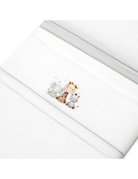 Triptico Coche Coralina Estampado Jirafa Elefante Bco/Gris