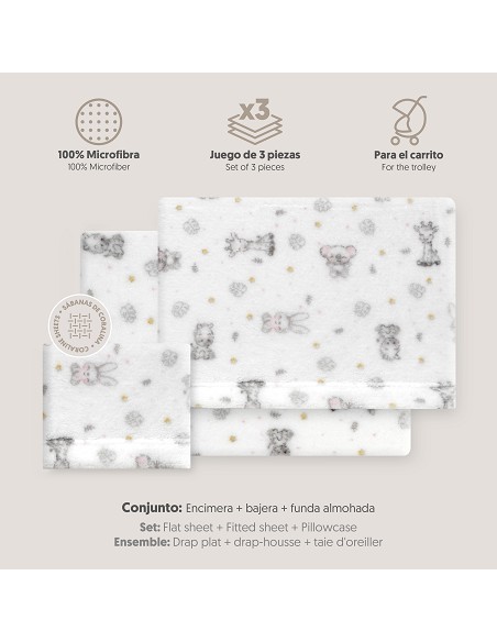 Triptico Coche Coralina Estampado Koala Bco/Rosa