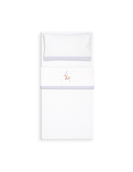 Triptico Coche Coralina Estampado Oso Luna Estrellas Bco/Gris