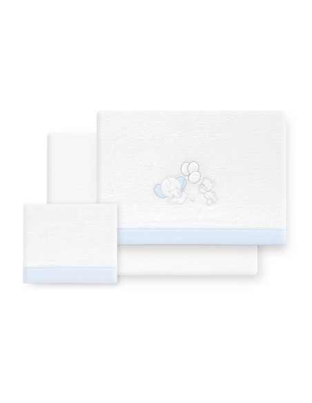 Triptico Coche Coralina Oso Elefante Globos Bco/Azul