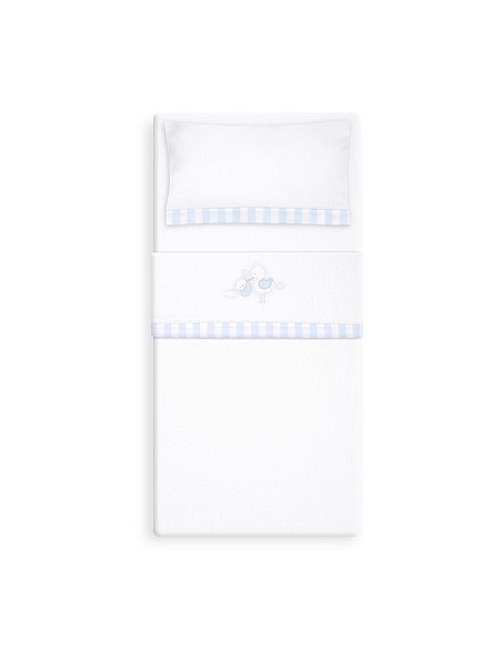 Triptico Coche Coralina Cigueña Oso Bco/Azul