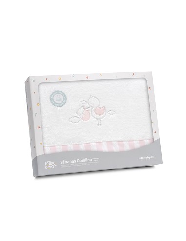 Triptico Coche Coralina Cigueña Oso Bco/Rosa