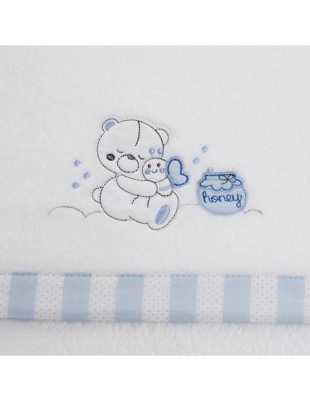 Triptico Cuna Coralina Mod Honey Bear Bco/Azul