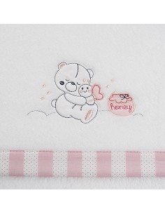 Triptico Cuna Coralina Mod Honey Bear Bco/Rosa 2
