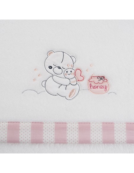 Triptico Cuna Coralina Mod Honey Bear Bco/Rosa