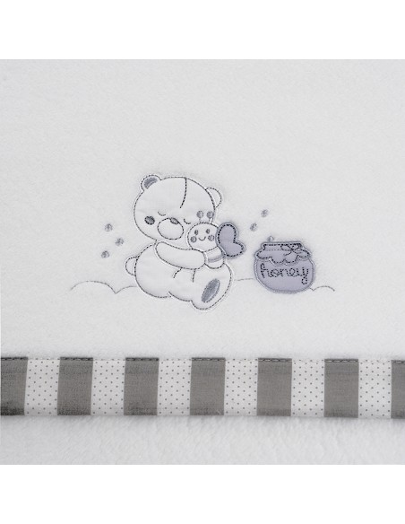 Triptico Cuna Coralina Mod Honey Bear Bco/Gris