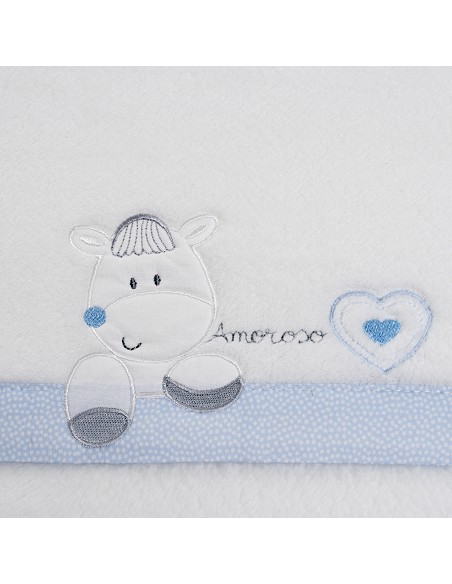 Triptico Cuna Coralina Mod Corazon Amoroso Bco/Azul