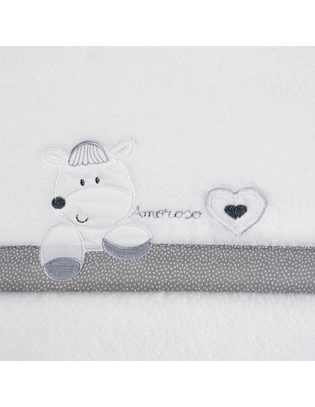 Triptico Cuna Coralina Mod Corazon Amoroso Bco/Gris