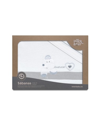 Triptico Cuna Franela Mod Corazon Amoroso Bco/Gris