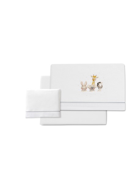 Triptico Cuna Franela Mod Acuarela Bco/Gris