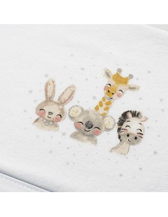 Triptico Cuna Franela Mod Acuarela Bco/Gris 2