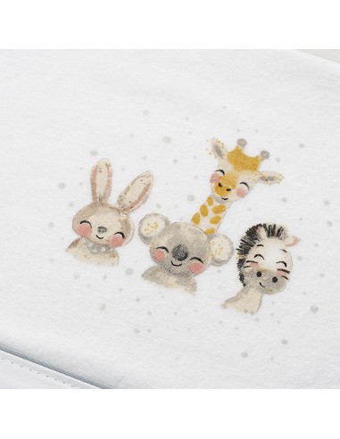 Triptico Cuna Franela Mod Acuarela Bco/Gris