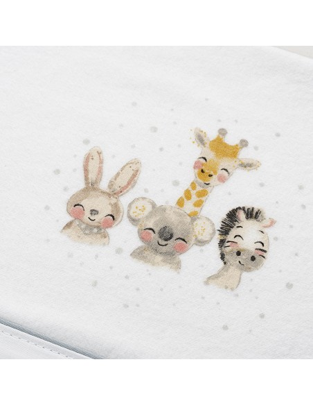 Triptico Cuna Franela Mod Acuarela Bco/Gris