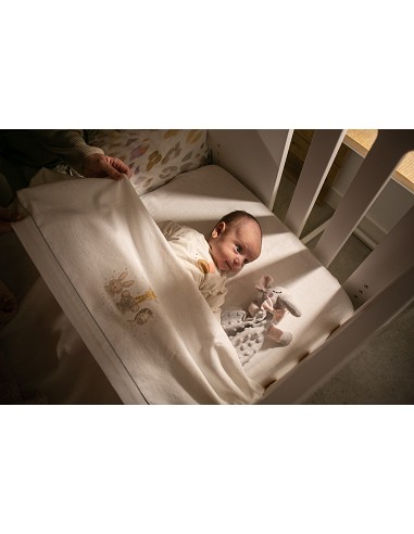 Triptico Cuna Franela Mod Acuarela Bco/Gris