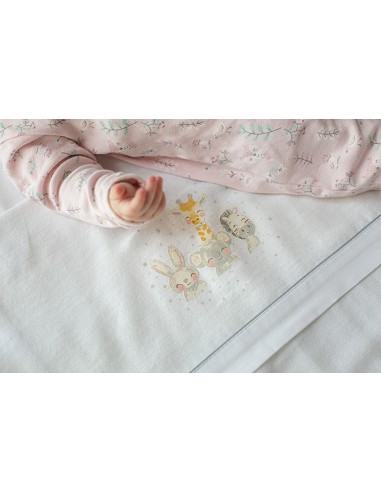 Triptico Cuna Franela Mod Acuarela Bco/Gris