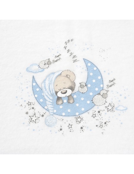 Triptico Cuna Franela Mod New Sleeping Bco/Azul