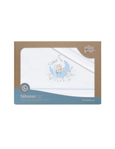 Triptico Cuna Franela Mod New Sleeping Bco/Azul