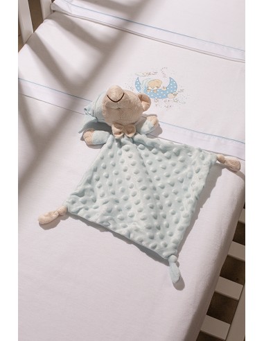 Triptico Cuna Franela Mod New Sleeping Bco/Azul