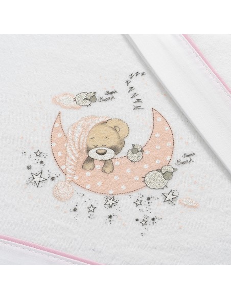 Triptico Cuna Franela Mod New Sleeping Bco/Rosa