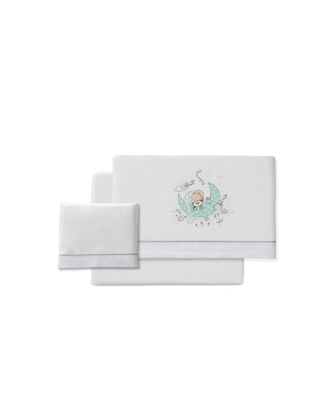 Triptico Cuna Franela Mod New Sleeping Bco/Verde