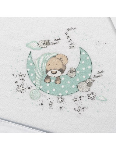 Triptico Cuna Franela Mod New Sleeping Bco/Verde