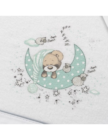 Triptico Cuna Franela Mod New Sleeping Bco/Verde