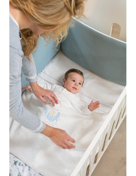 Triptico Cuna Franela Mod New Sleeping Bco/Verde