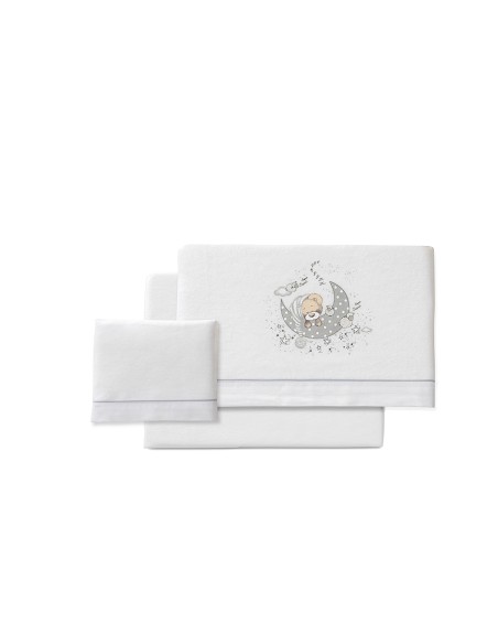 Triptico Cuna Franela Mod New Sleeping Bco/Gris