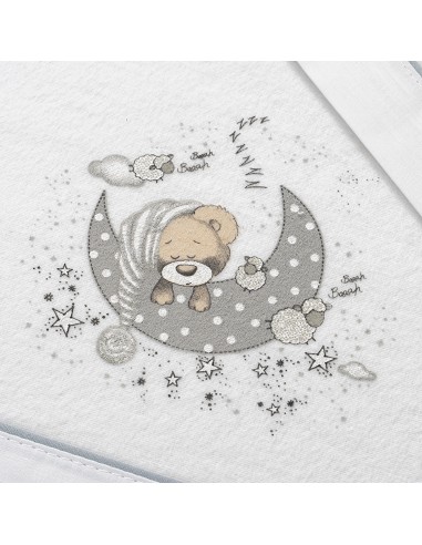 Triptico Cuna Franela Mod New Sleeping Bco/Gris